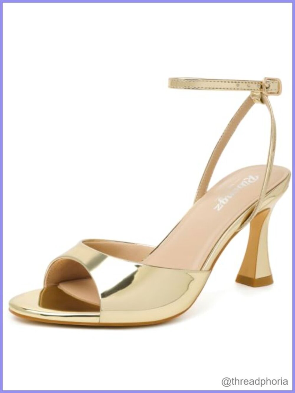 Faux Leather Heeled Sandals Square Open Toe Kitten Strappy Ankle Strap Formal